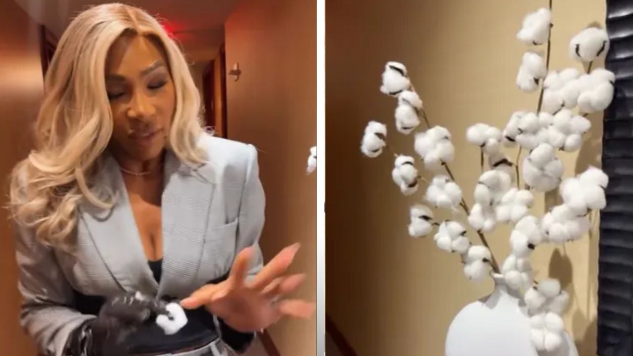<p>Serena Williams find cotton plant in hotel</p>