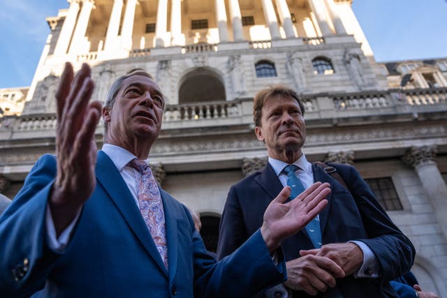 <p>Reform UK leader, Nigel Farage, and deputy leader, Richard Tice</p>