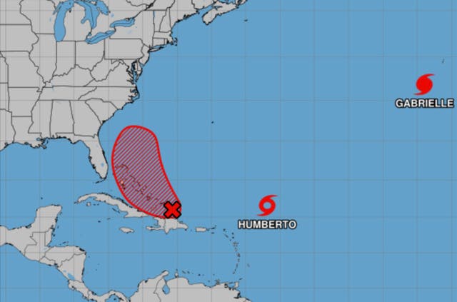 <p>Tropical Storm Humberto could merge with another developing storm, causing a weather event known as the Fujiwhara effect</p>