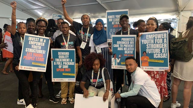 <p>Young people at an HIV conference in Kenya</p>