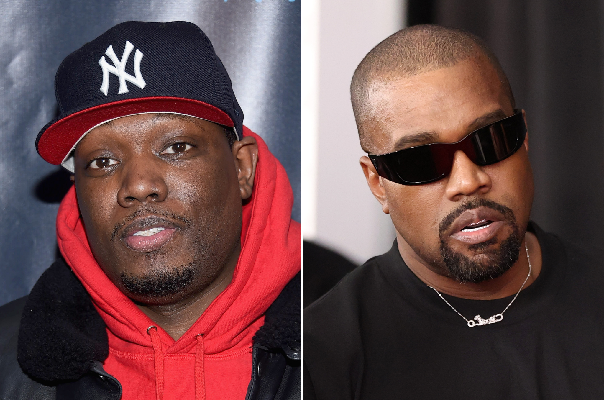 Em 2018, Kanye West (à direita) apareceu no 'SNL' e chamou o membro do elenco Michael Che (à esquerda) por fazer piadas sobre o comediante desonrado Bill Cosby