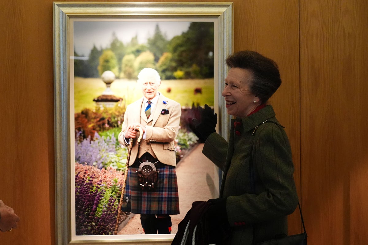 Princess Anne unveils King Charles III portrait in Scottish Parliament