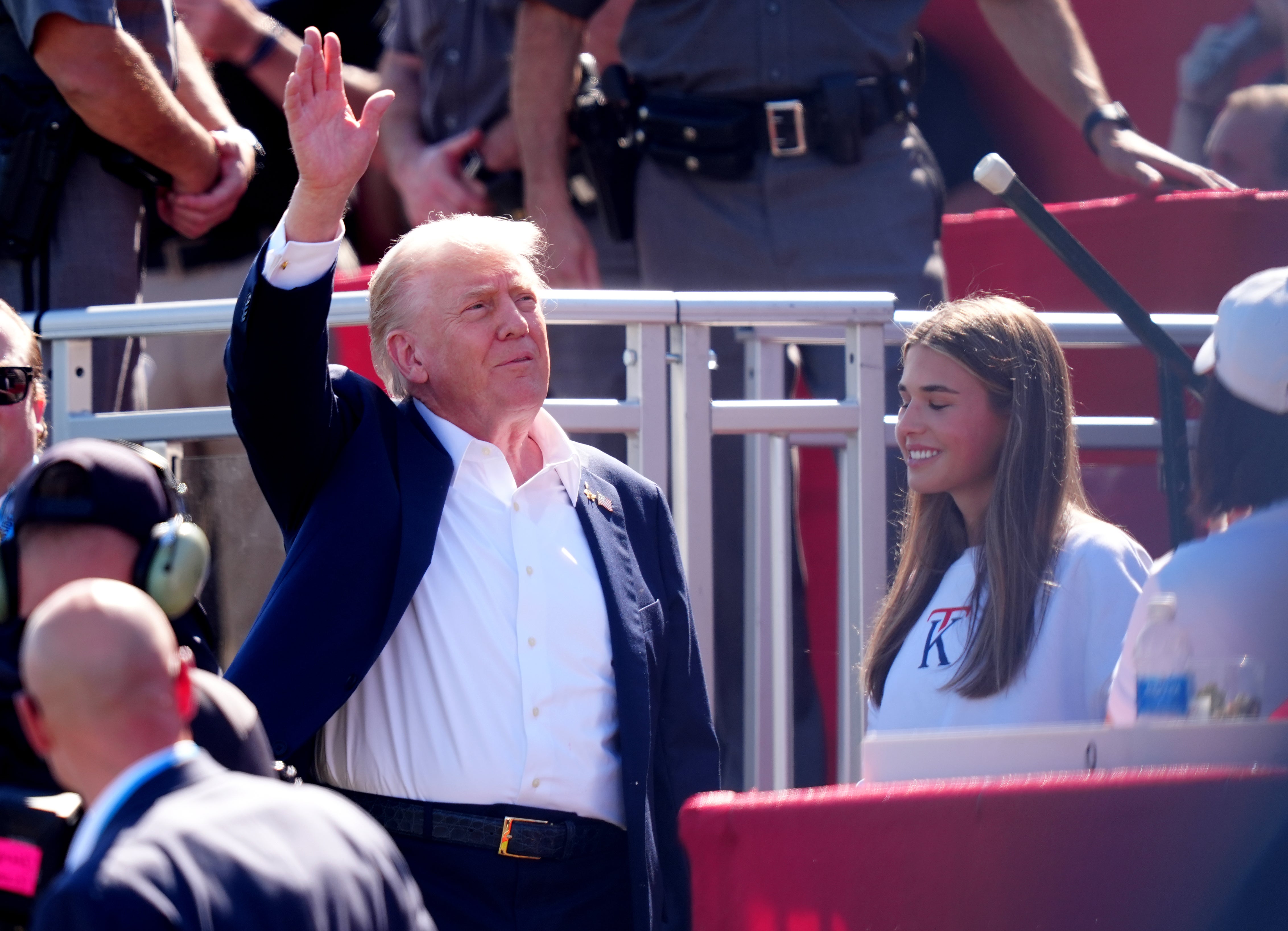 O presidente dos EUA, Donald Trump, participou da Rider Cup (David Davis/PA)