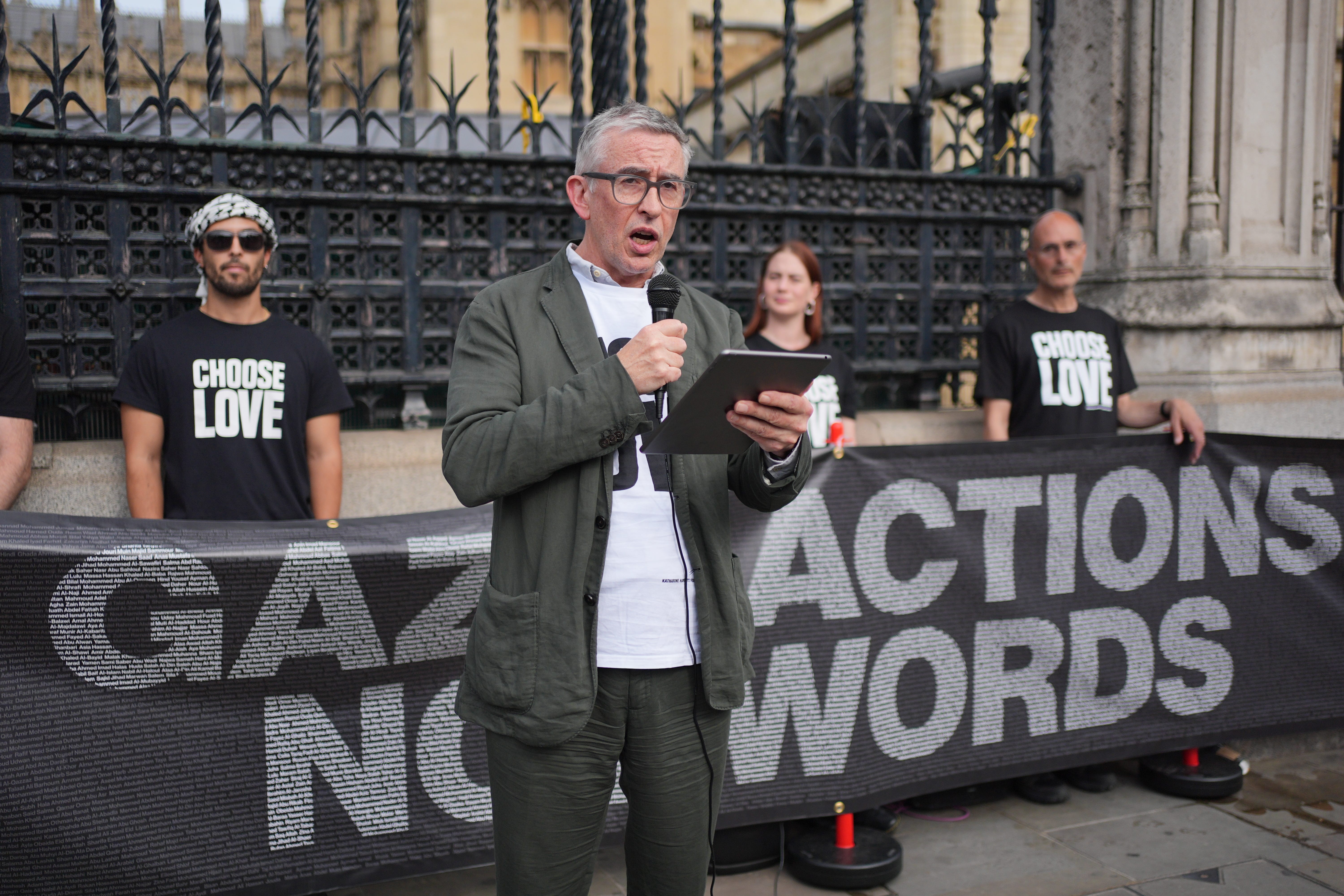 Steve Coogan is among those urging Sir Keir Starmer to say that Israel is committing a genocide in Gaza (Yui Mok/PA)