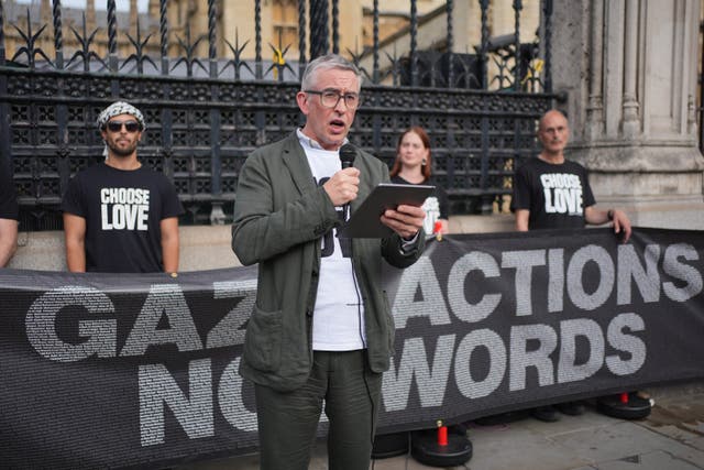 Steve Coogan is among those urging Sir Keir Starmer to say that Israel is committing a genocide in Gaza (Yui Mok/PA)