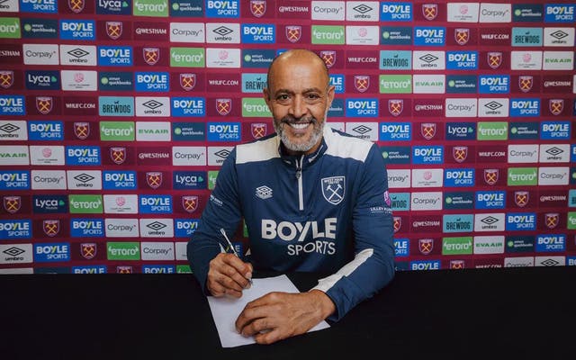 <p>Nuno Espirito Santo has succeeded Graham Potter at West Ham</p>