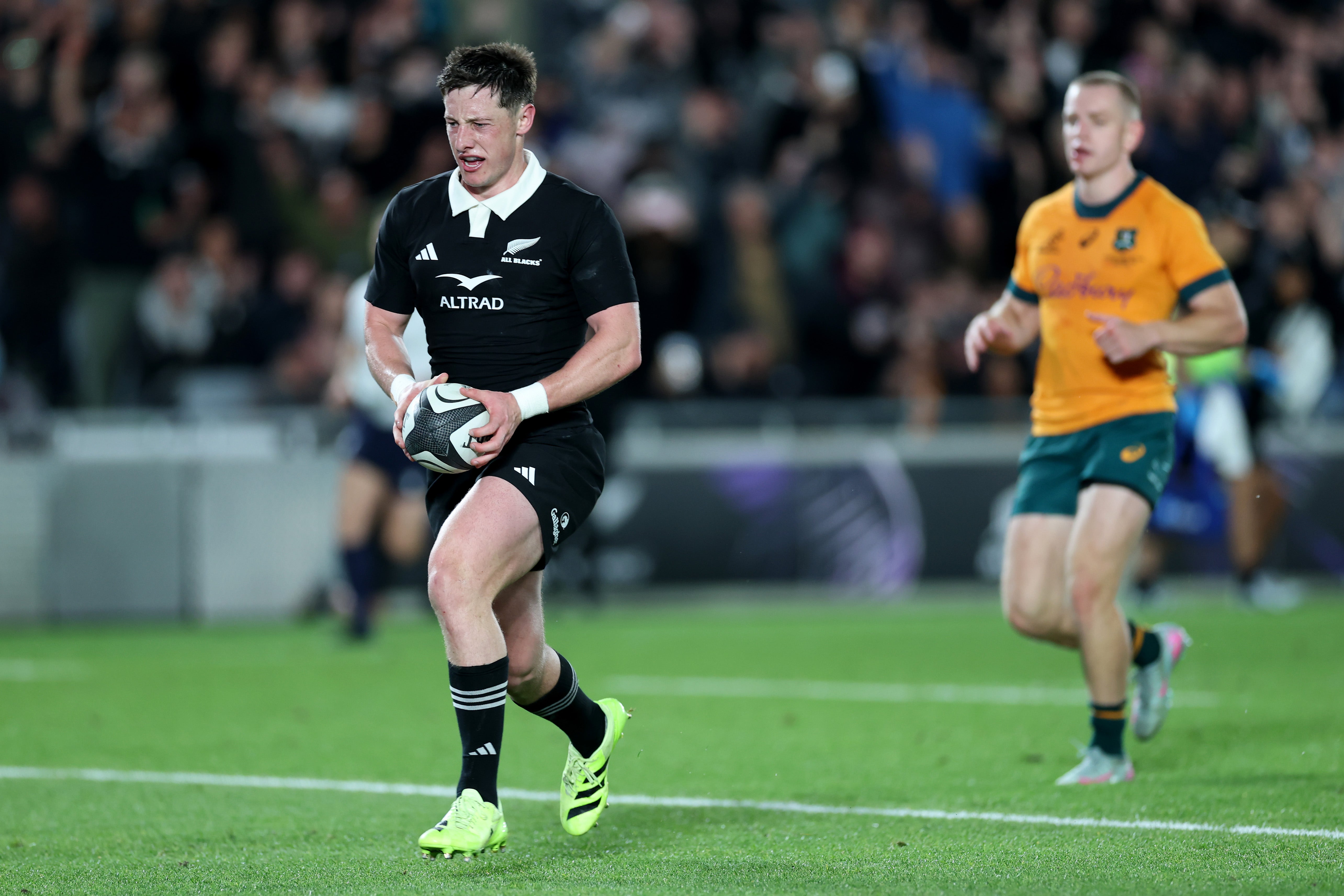 Cam Roigard’s second score sealed victory for the All Blacks