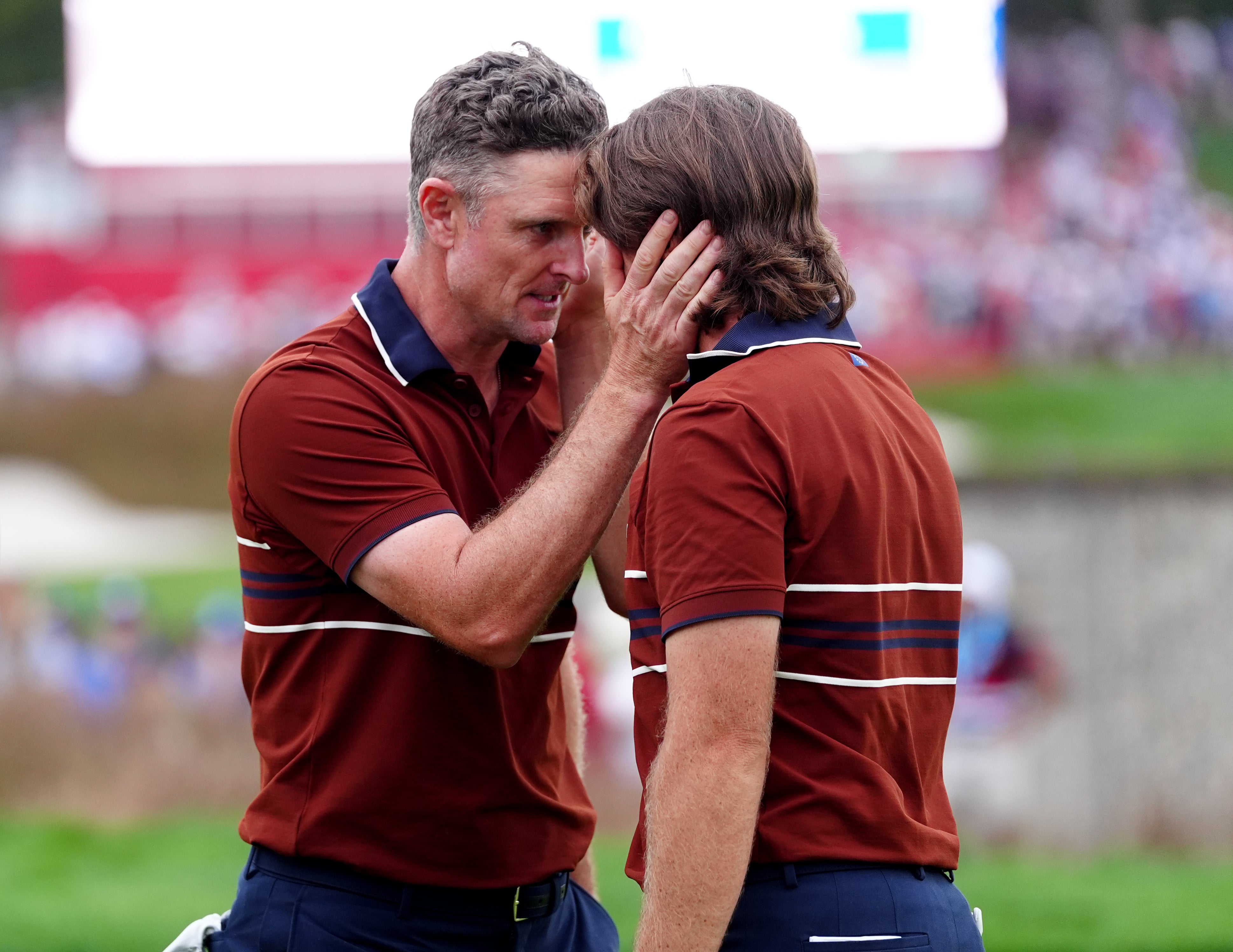 Rose and Fleetwood celebrate their victory