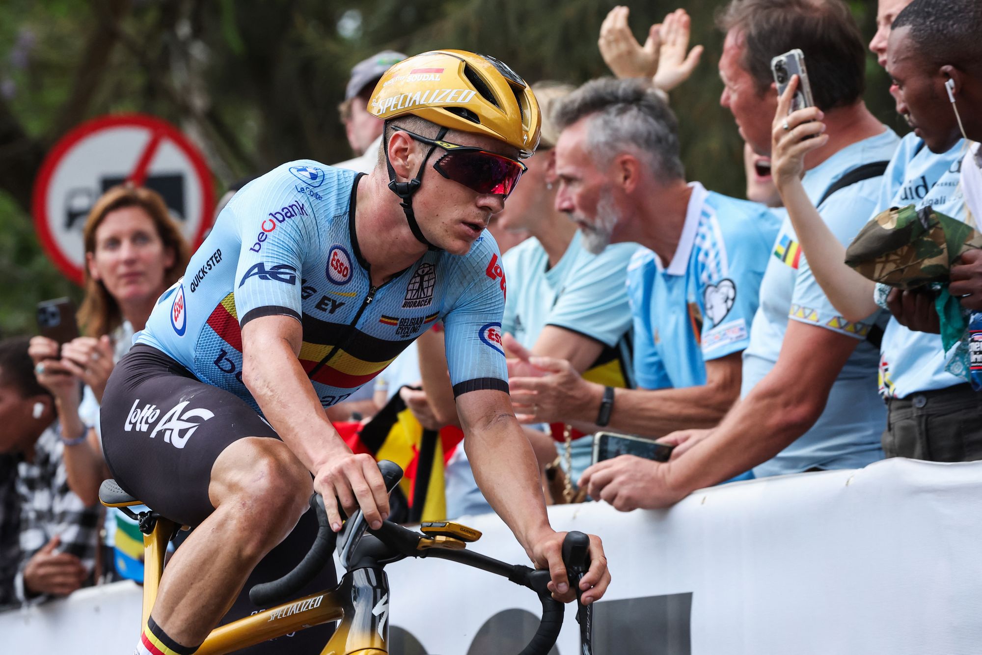 Belgium's 2022 world champion Remco Evenepoel led the chase