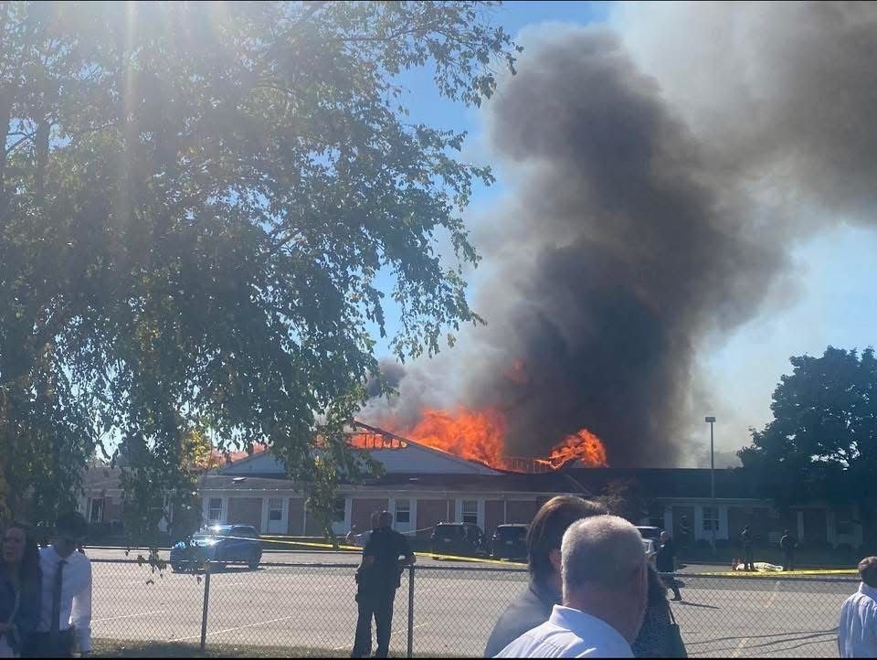 Multiple people were shot at a Mormon church in Michigan on Sunday, and authorities said the building was on fire following the incident