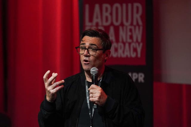 <p>Andy Burnham speaks at a fringe event in Liverpool on Sunday</p>