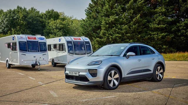 <p>Porsche's all-electric Macan took a category win in the Towcar of the Year awards</p>