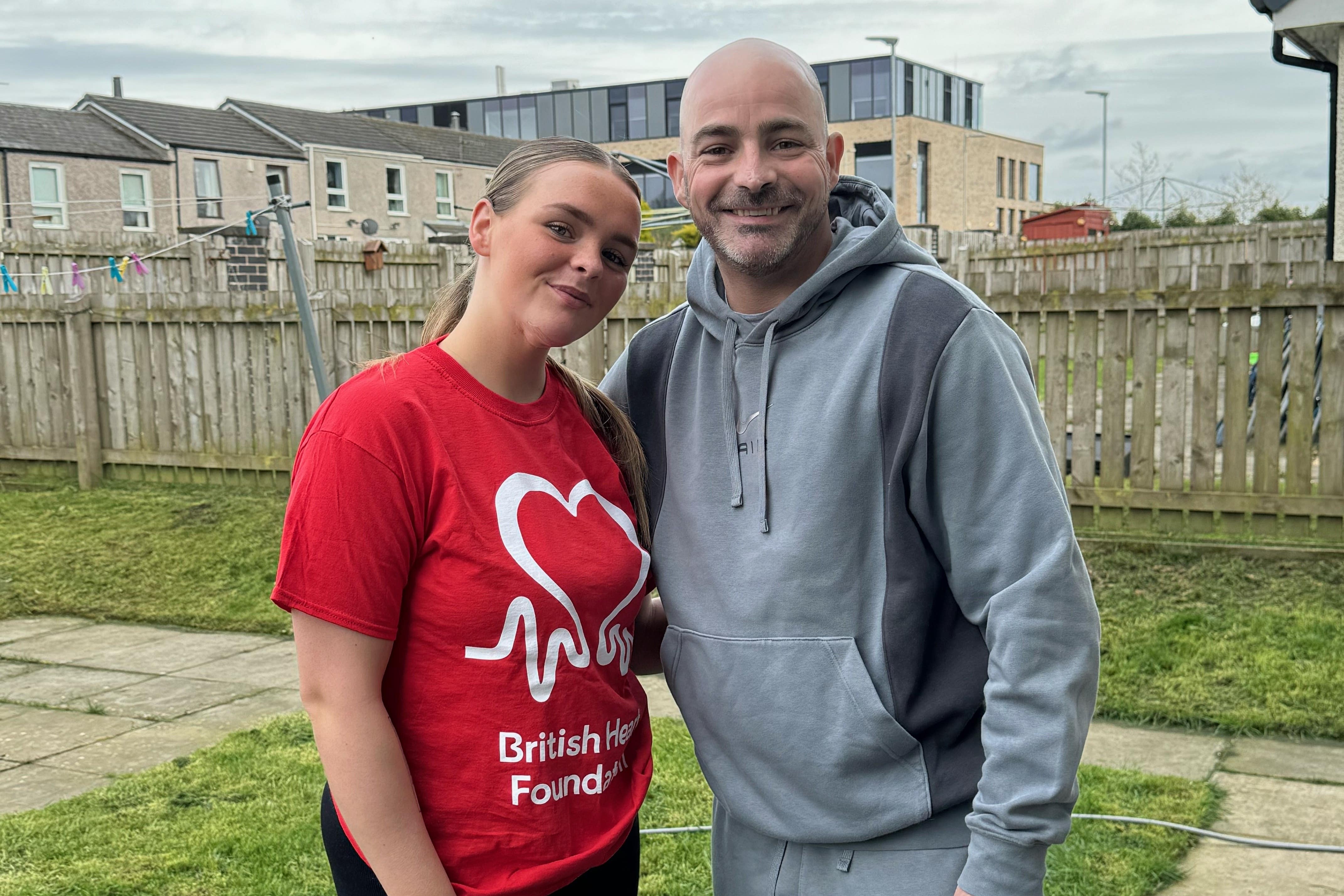 Father and daughter Demi and Billy Cunningham (British Heart Foundation/PA)