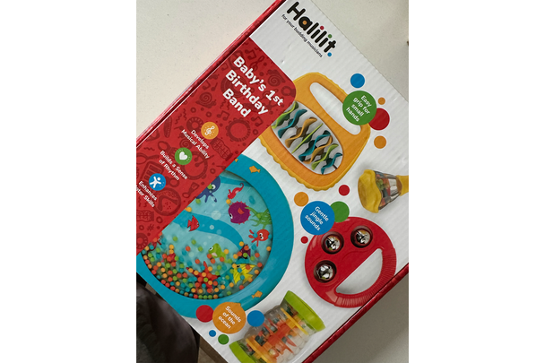 Halilit baby's first birthday band gift set