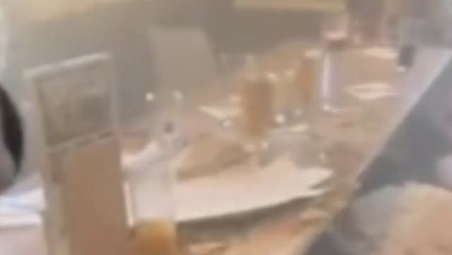 <p>Woman and child injured after ceiling collapsed at Toby Carvery restaurant.</p>