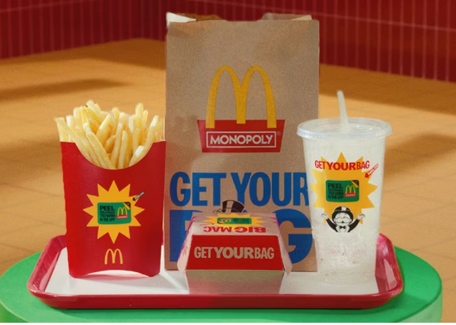 The new Monopoly game will offer digital game pieces through the McDonald’s app