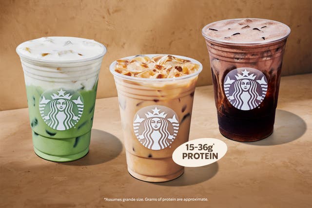 <p>Starbucks' new protein drinks </p>