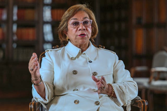 <p>Colombia's Foreign Minister Rosa Yolanda Villavicencio gestures during an interview with AFP at San Carlos Palace in Bogota, on September 19, 2025. (Photo by Luis ACOSTA / AFP) (Photo by LUIS ACOSTA/AFP via Getty Images)          </p>