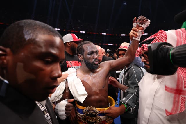 <p>Terence Crawford after beating Canelo Alvarez</p>