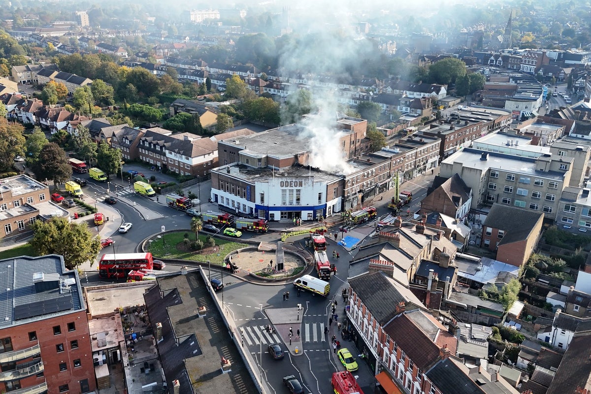 London high street shut down after huge fire by Odeon cinema