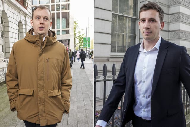 <p>The case against Christopher Berry (left) and Christopher Cash was stopped last month</p>