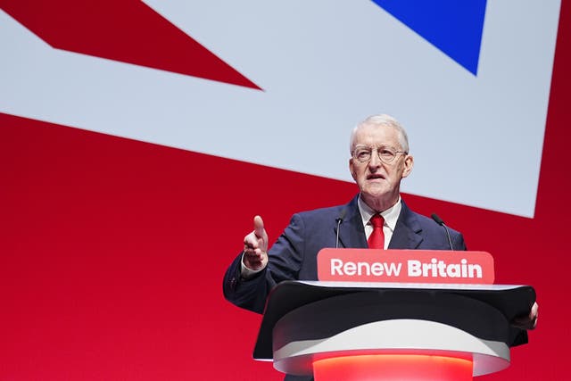 Northern Ireland Secretary Hilary Benn delivers a speech during the Labour party conference at the ACC Liverpool (Peter Byrne/PA)