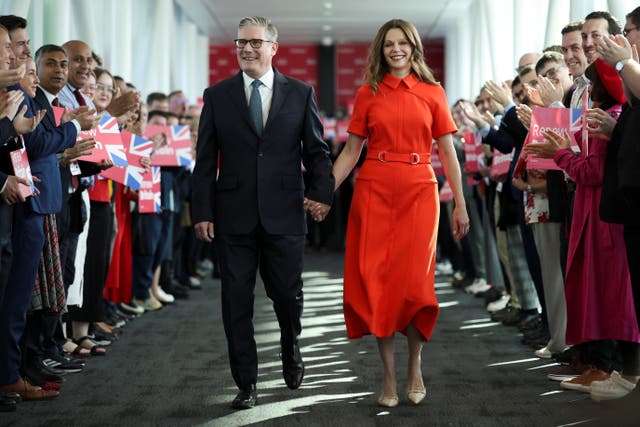 <p>Sir Keir Starmer and his wife Victoria </p>