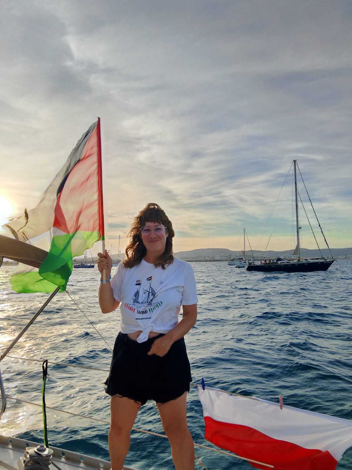 Ms Jasiewicz is one of seven people on the All In vessel