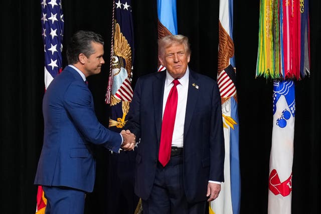 <p>Secretary of Defense Pete Hegseth and President Donald Trump</p>