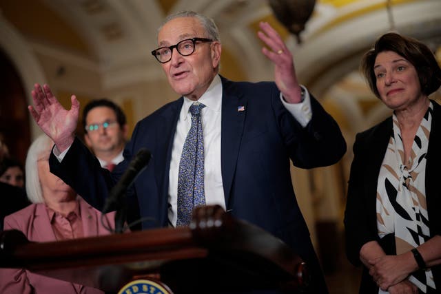 <p>Democrats voted against the continuing resolution, also called a CR, with Senate Minority Leader Chuck Schumer leading the charge to a shutdown</p>