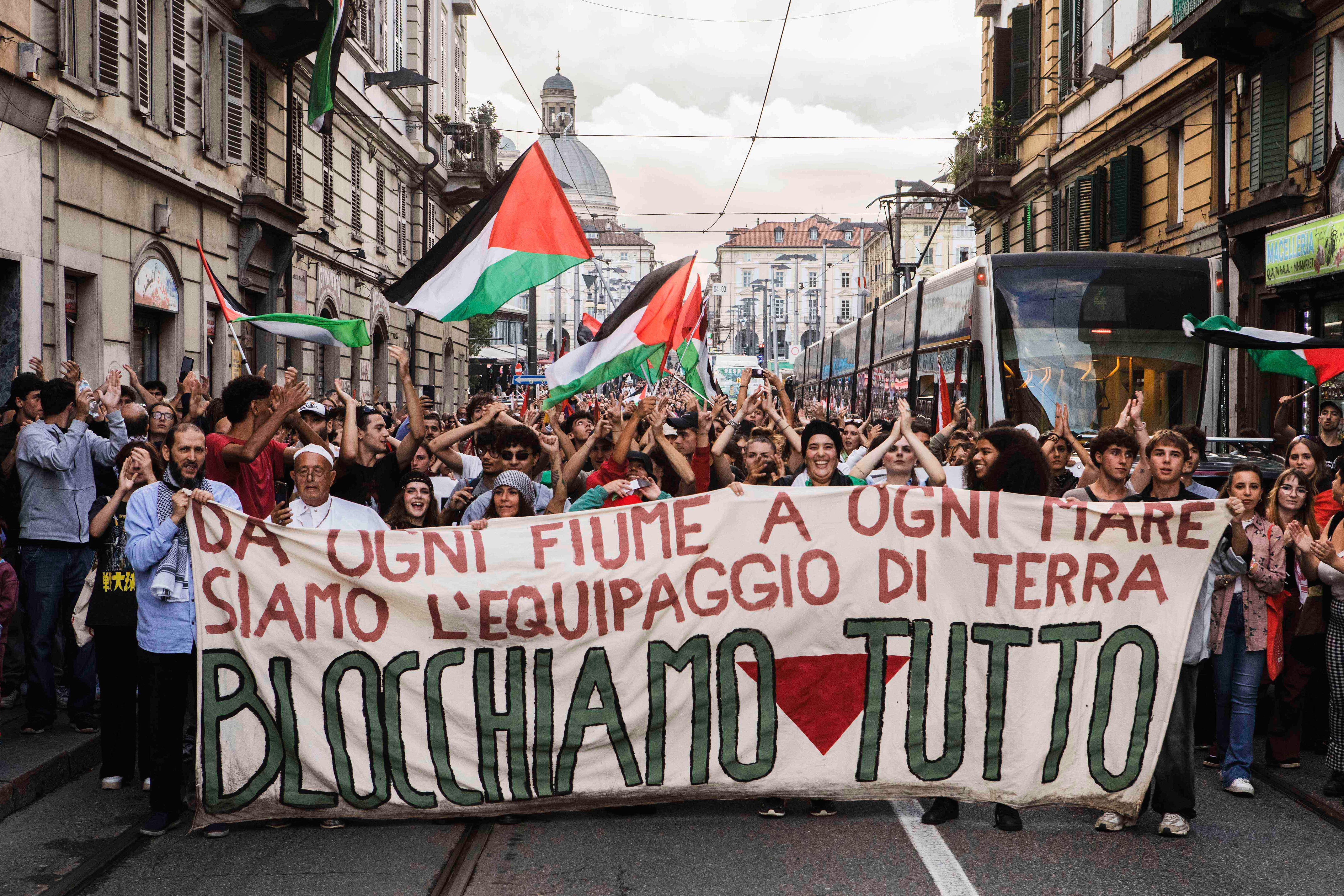A protest against the Gaza war in Turin, Italy