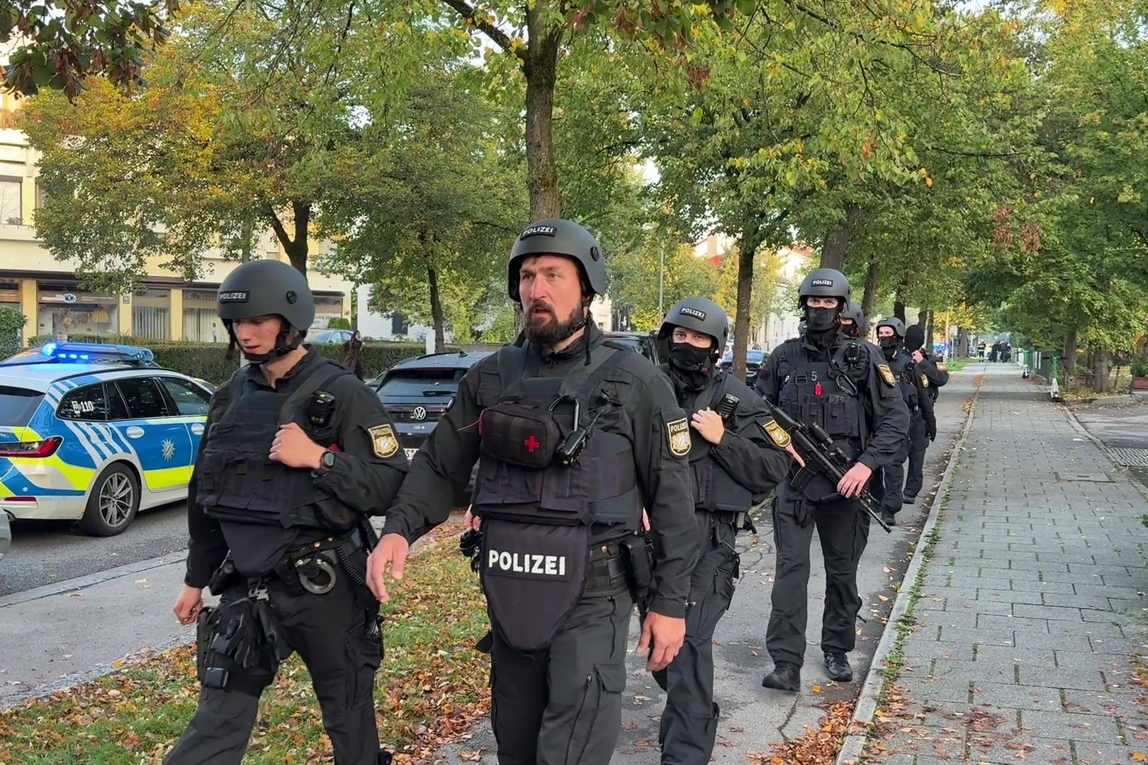 Police in the area after the explosion