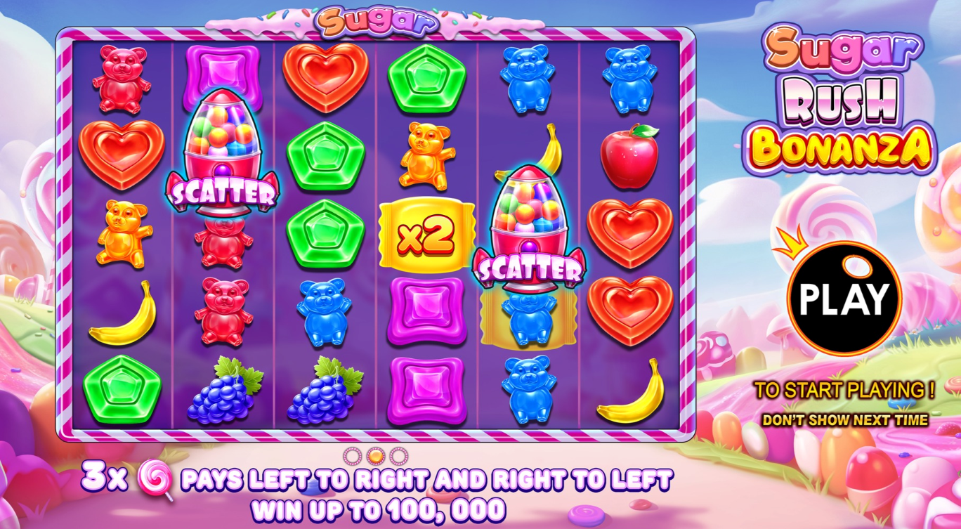 Sweet Rush Bonanza features six reels and five rows, with a ‘Pay Anywhere’ system