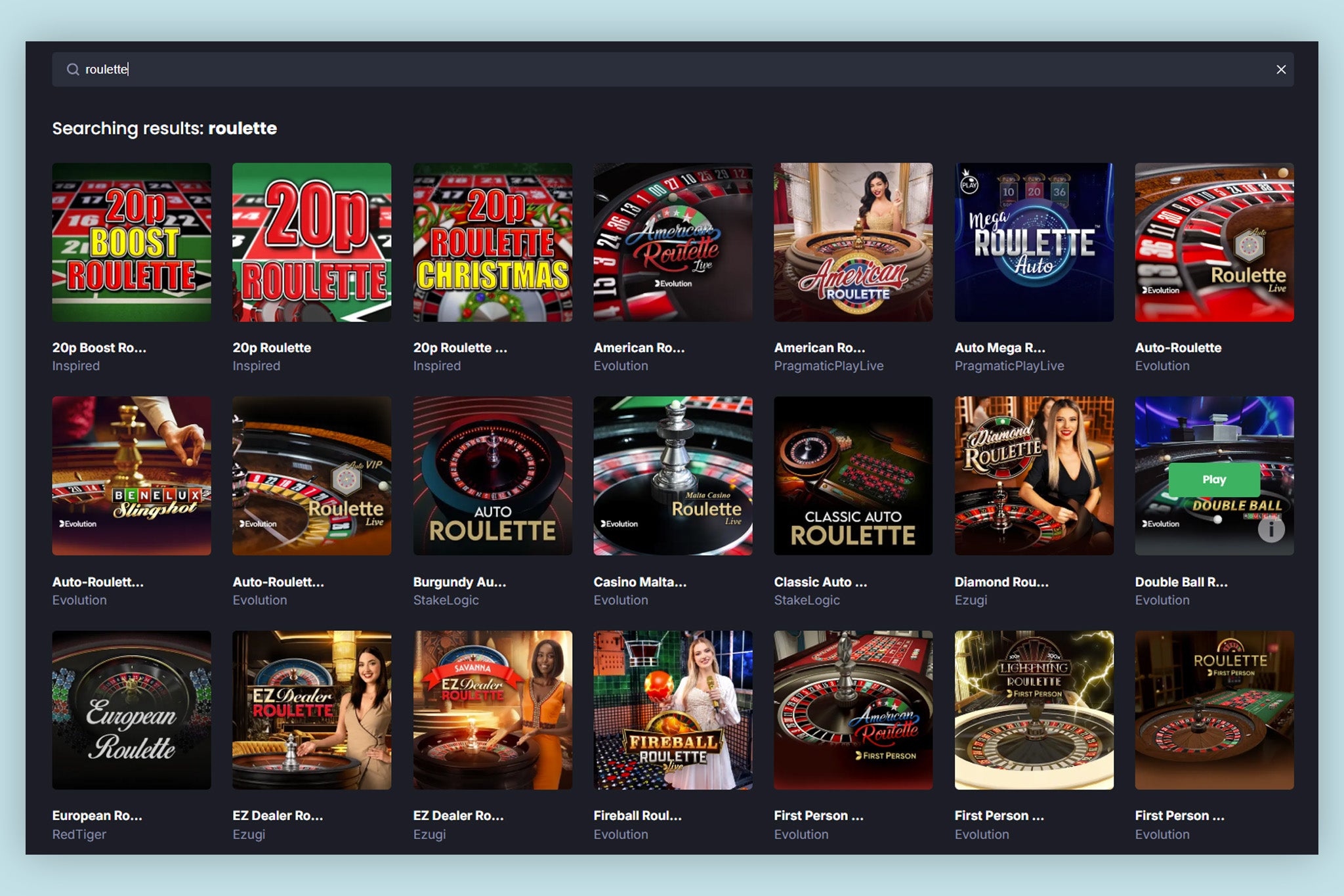 The search function on 7Bet makes it easy to find all roulette games