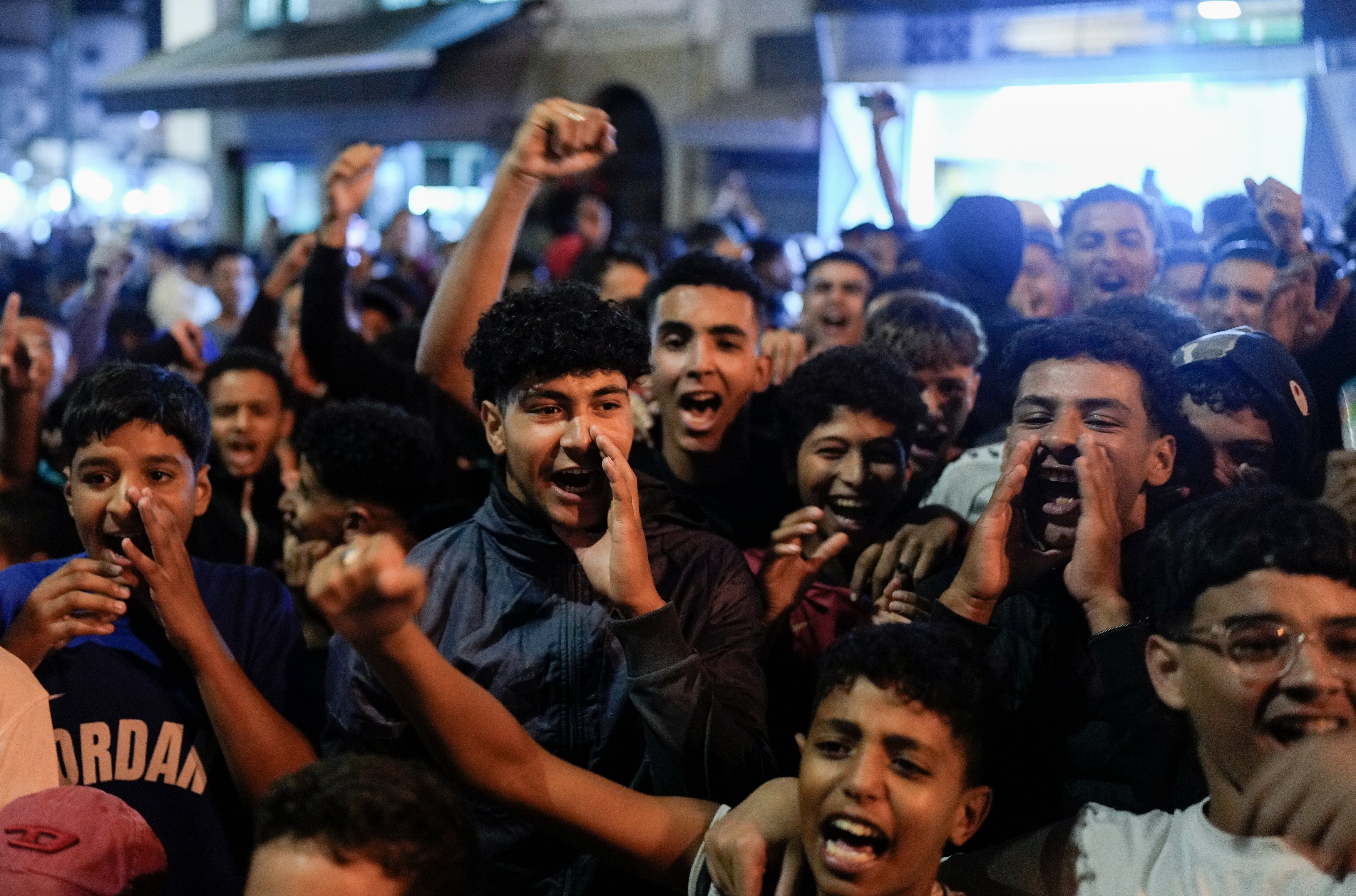 <p>Youth take part in anti-corruption protests calling for education and healthcare reforms, in Rabat</p>