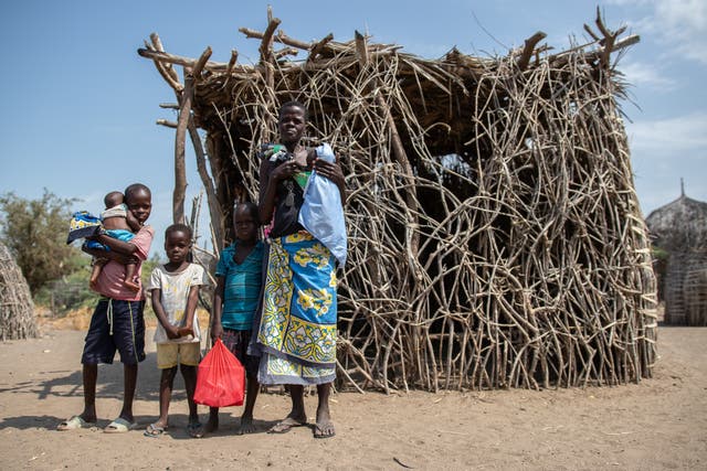 <p>Dinah, 27, who lives with her brother and five children, has described how the food crisis in Turkana has devastated her family</p>