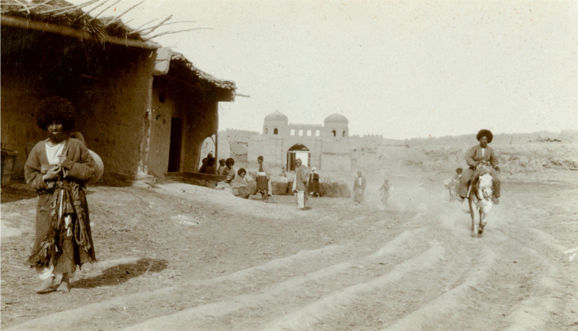 ‘Inside the town gate in Khiva’ – a photograph taken by explorer Ella Christie in 1910
