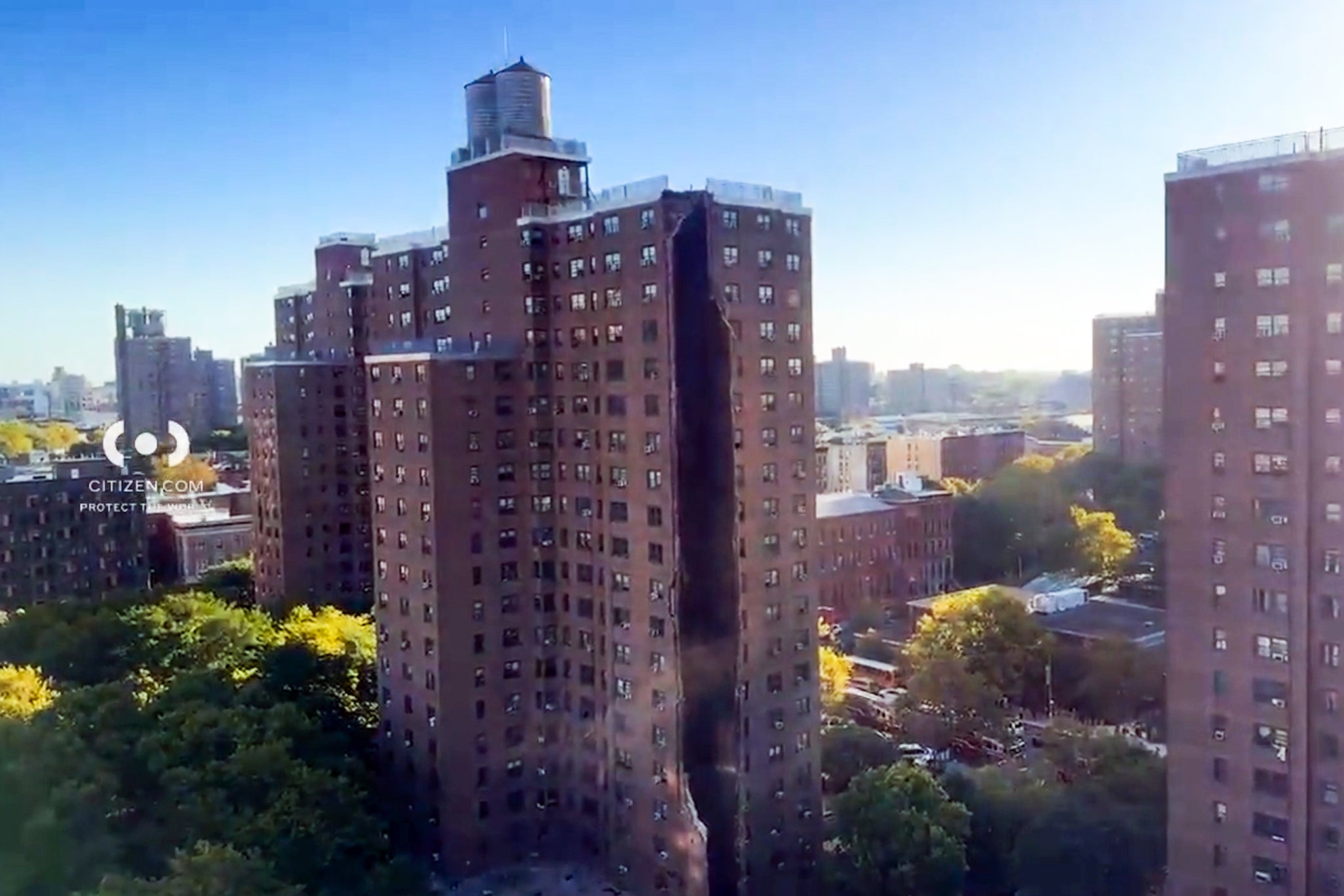An apartment building in the Bronx suffered a partial collapse following a gas explosion
