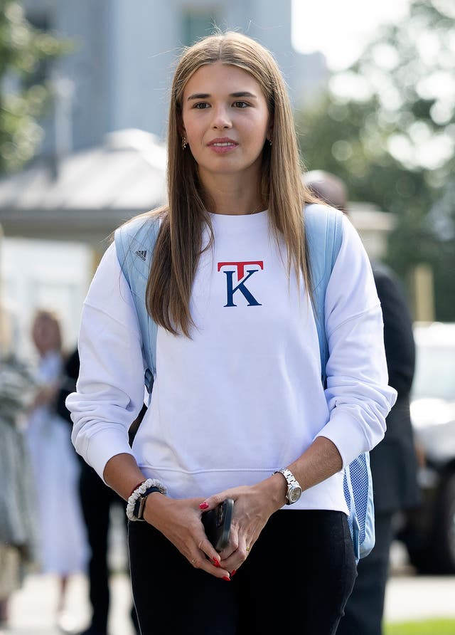 <p>Kai Trump, U.S. President Donald Trump’s granddaughter, departs the White House sporting an sweater from her new clothing line on Friday September 26, 2025
</p>