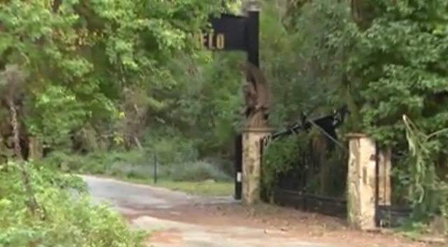 <p>Outside the home of a mom accused of attempting to drown her three kids</p>