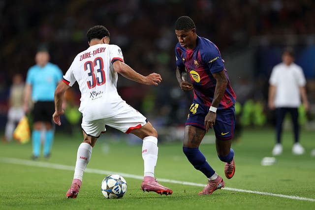 <p>Rashford has scored five goals in 12 appearances for Barcelona</p>