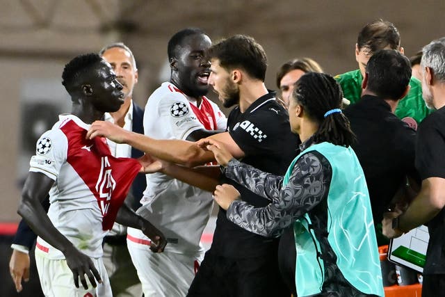 <p>Tensions boiled over late on in Man City’s draw in Monaco</p>