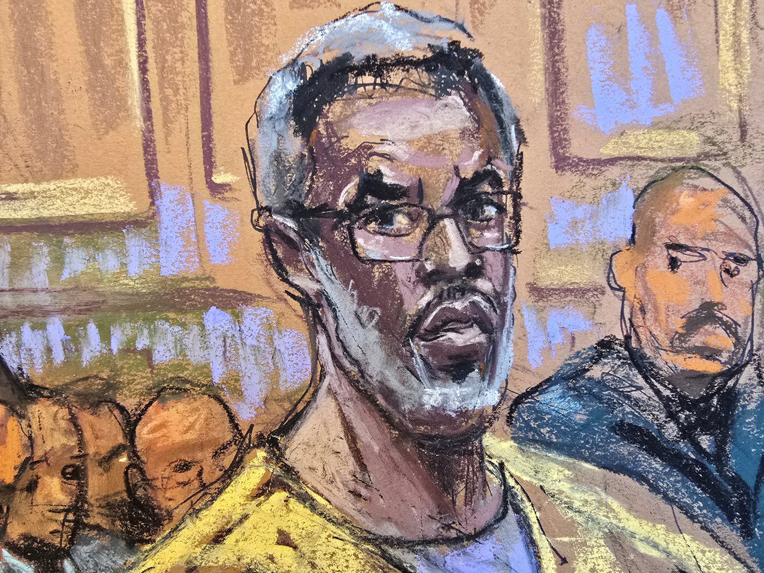 The rapper spoke hopefully to his family after his attorneys argued that he be granted an acquittal or a new trial — requests the judge has denied