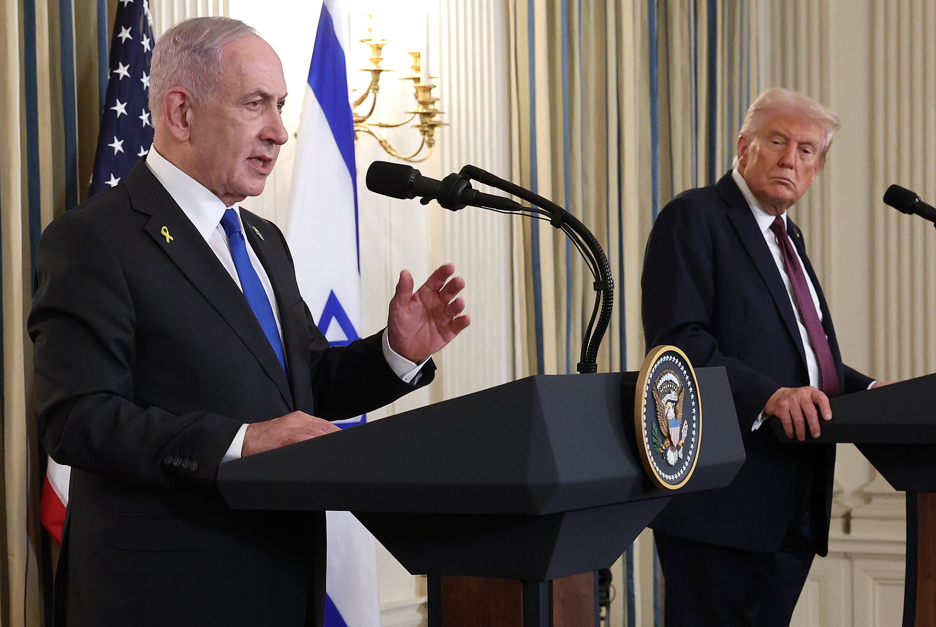 Prime minister Benjamin Netanyahu with president Donald Trump last month