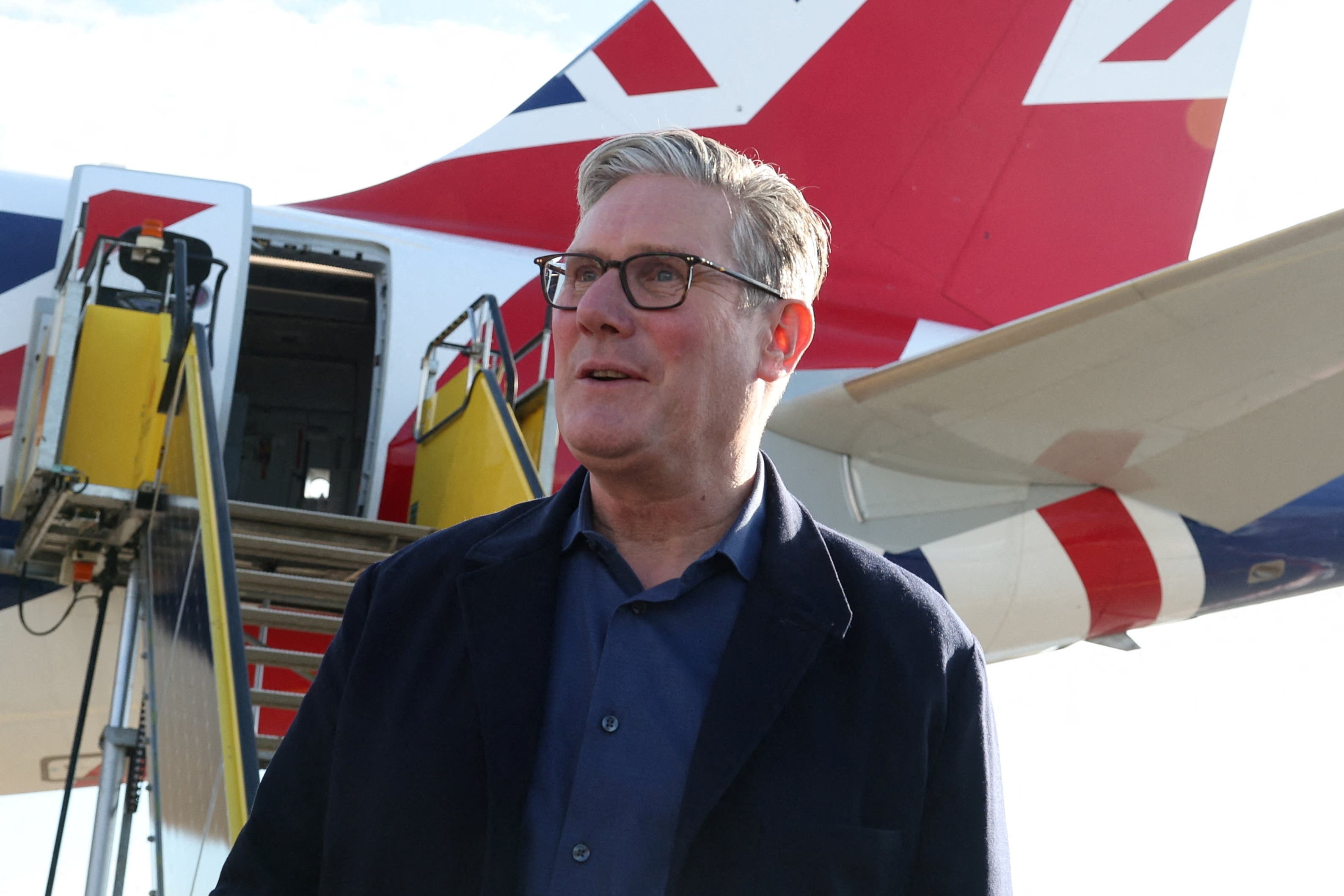 Prime Minister Sir Keir Starmer arrives at Copenhagen airport ahead of the European Political Community summit (Suzanne Plunkett/PA)