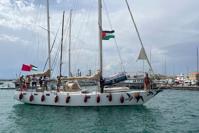 The Italian fleet of the Global Sumud Flotilla (Sebastiano Diamante/LaPresse via AP)