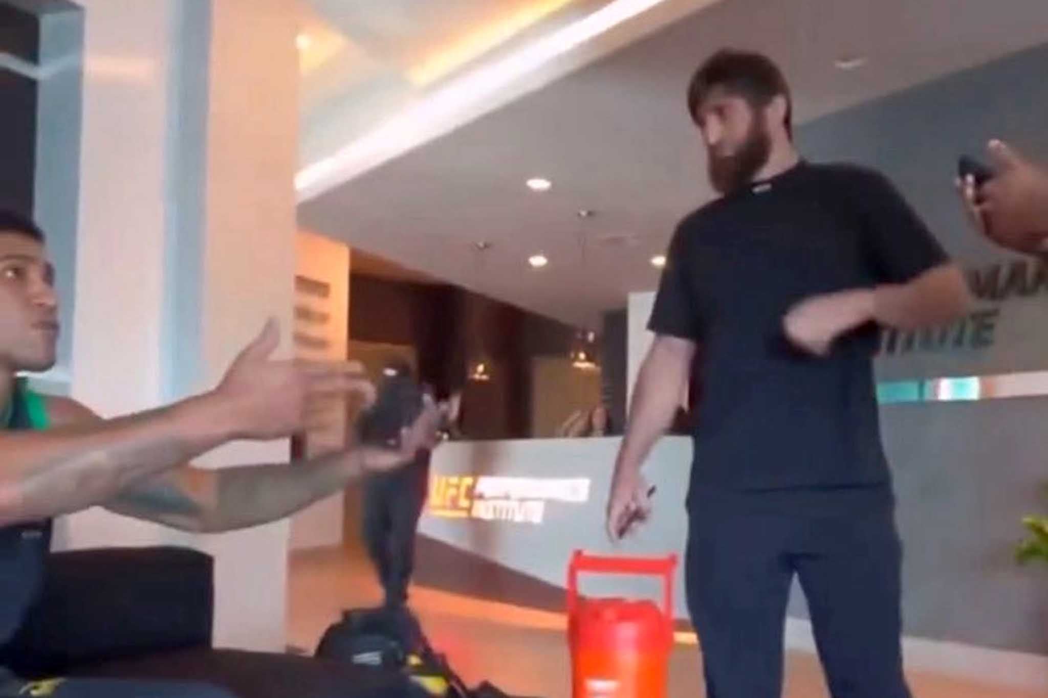 <p>Alex Pereira (left) and Magomed Ankalaev at the UFC Performance Institute</p>