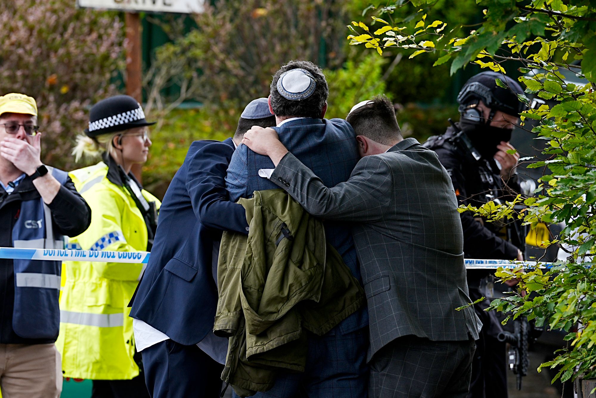 Members of the Jewish community relax each other in the serpesal, Manchester near Heton Park Hebrew Kangragation Synagogue