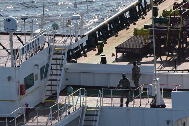 <p>French soldiers onboard the tanker from Russia's so-called "shadow fleet" suspected of being involved in drone flights over Denmark </p>