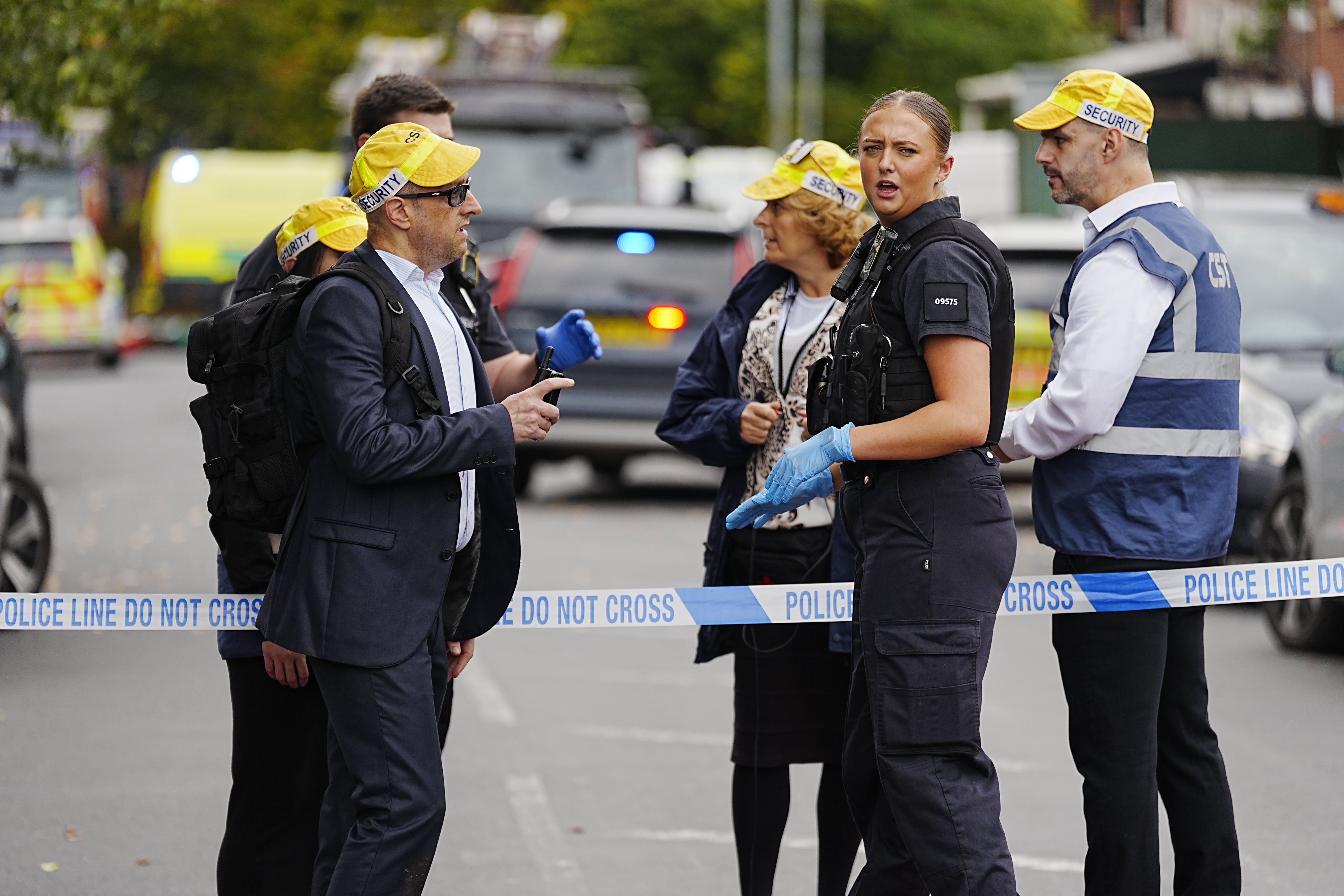 People gather in Cordon in Crumpsall